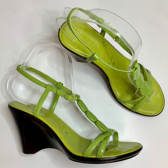 lime green wedge heels